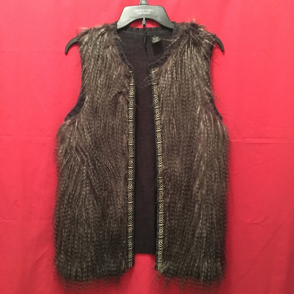 New Directions faux fur vest